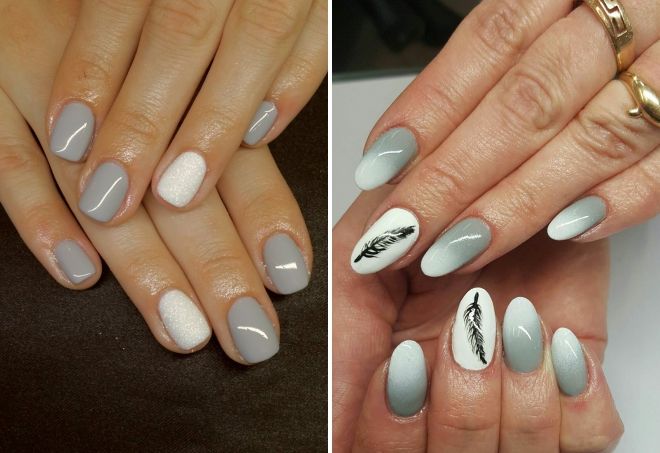 gray dress manicure