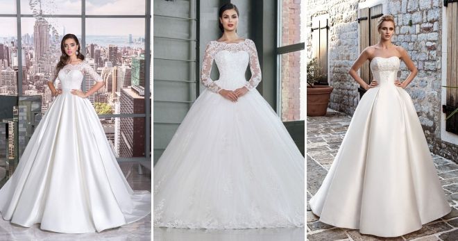 Puffy wedding dresses 2019 white