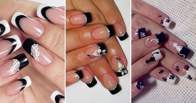 Black and white manicure 2019 french
