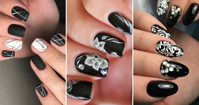 Black and white manicure 2019 pattern