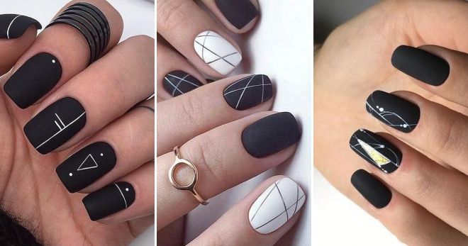 Black manicure 2019 minimalism geometry