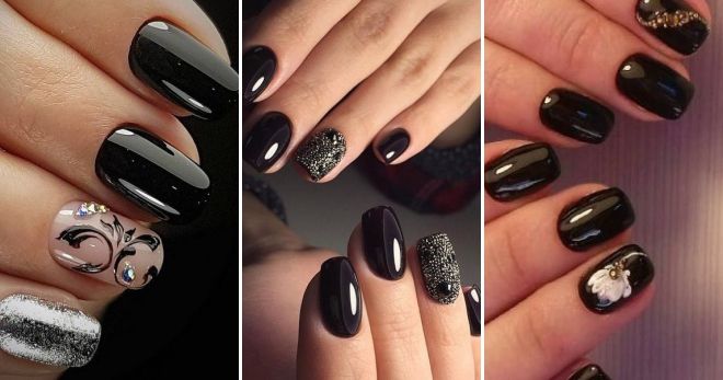 Black manicure for short nails 2019 ideas