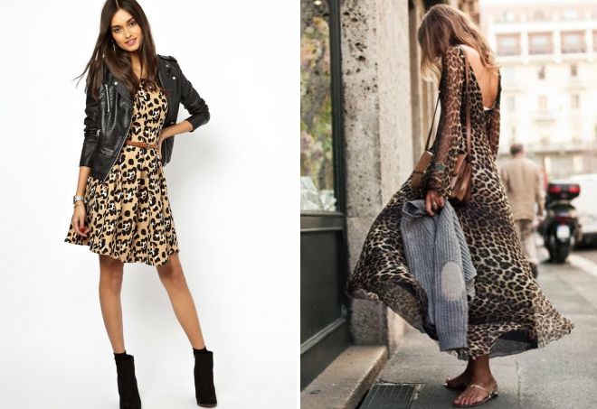 модели платья с леопардовым принтом