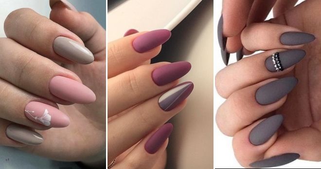Маникюр 2019 - модные тенденции на острые ногти матовые