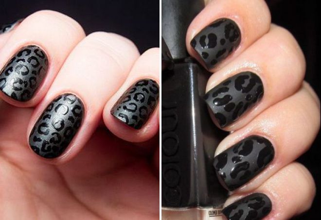 black leopard manicure