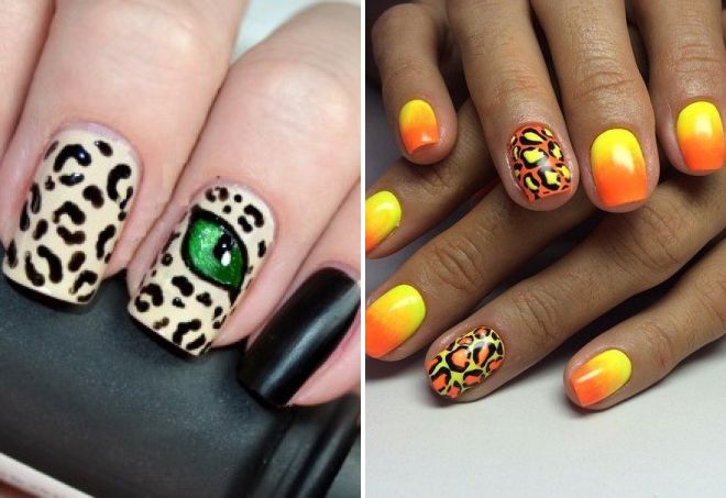 leopard print nail design