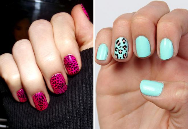 leopard manicure for short nails