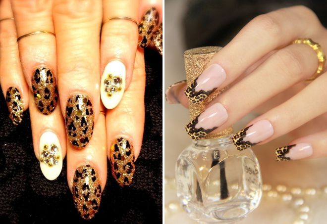 leopard manicure for long nails