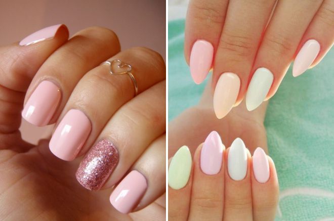 manicure in pastel colors 2018