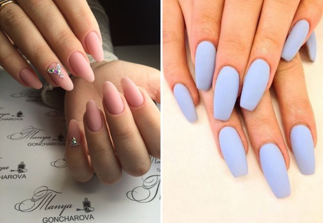 pastel manicure on long nails