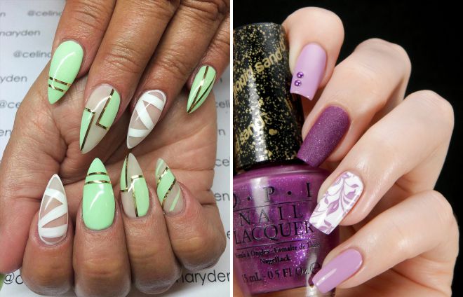 pastel manicure for long nails
