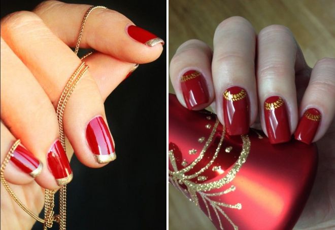 red gold manicure 2017