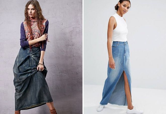 длинные джинсовые юбки 2020