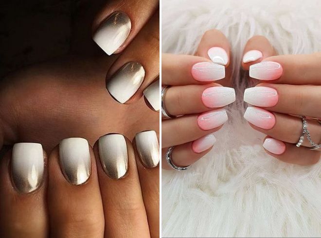 white ombre nails 2019