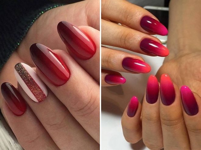red ombre manicure 2019