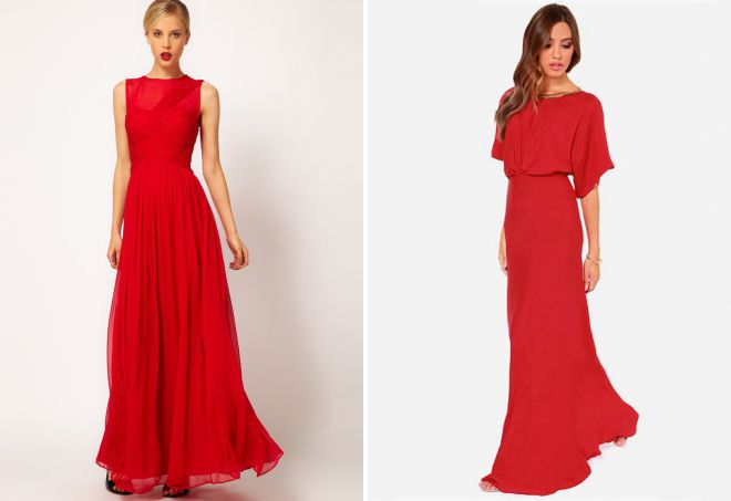 модные красные летние платья