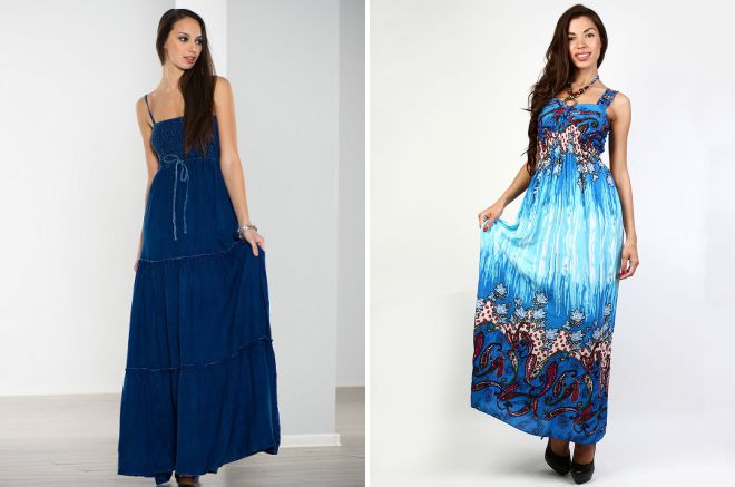 синее летнее платье сарафан