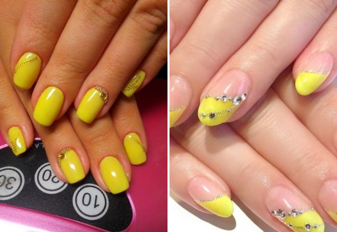 beautiful yellow manicure
