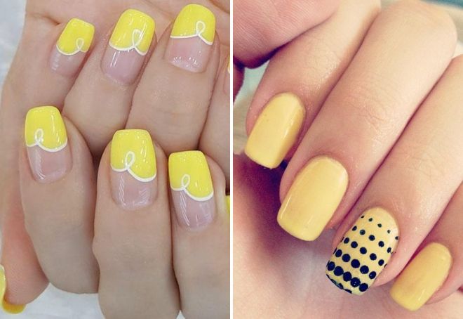 yellow color manicure