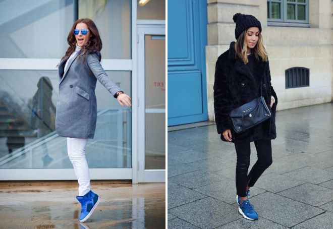 Синие ботинки с чем носить женщине зимой