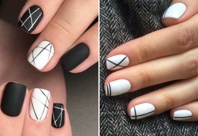 easy black and white manicure