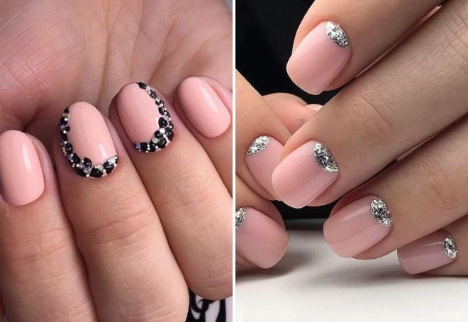 pink summer manicure for short nails