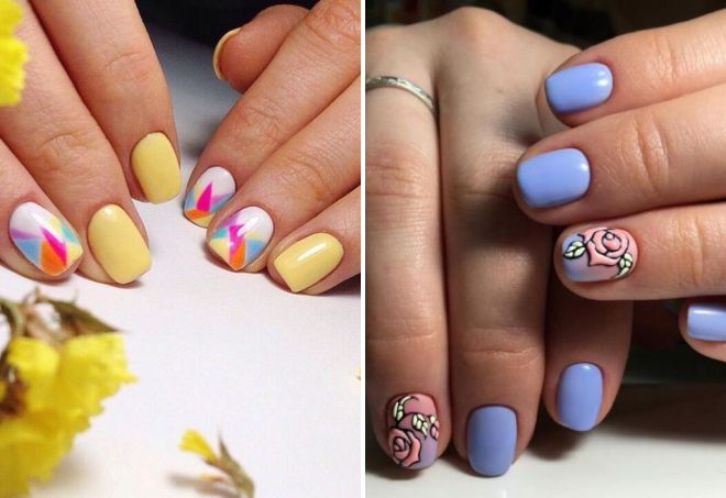 trendy summer manicure for short nails