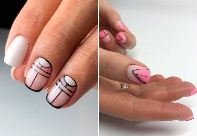 summer manicure for short nails geometry