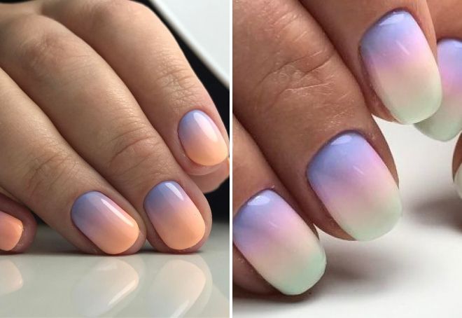 summer manicure for short nails gradient
