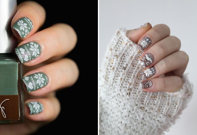 sweater pattern on nails