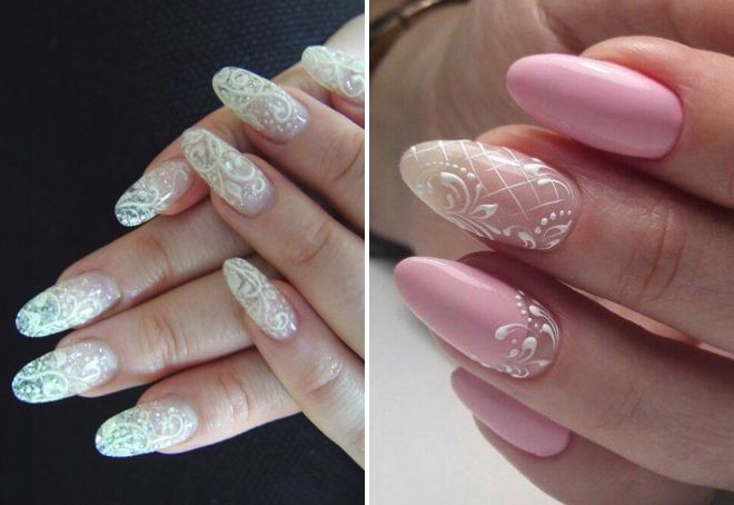 set manicure for almond-shaped nails