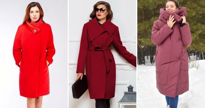 Модные цвета пальто 2019 красный