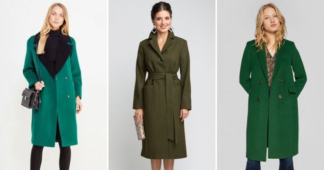Модные цвета пальто 2019 зеленый