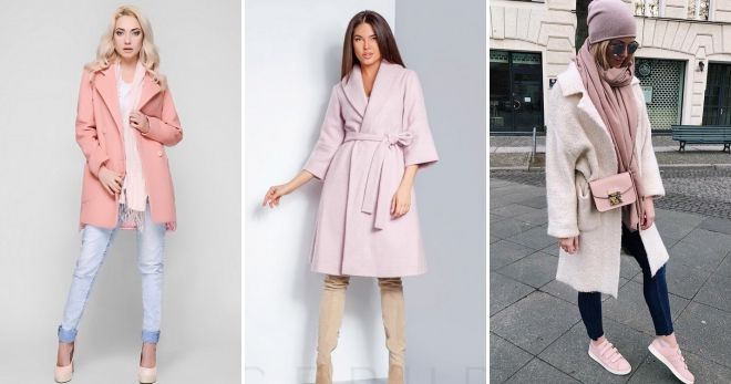 Модные цвета пальто 2019 розовый