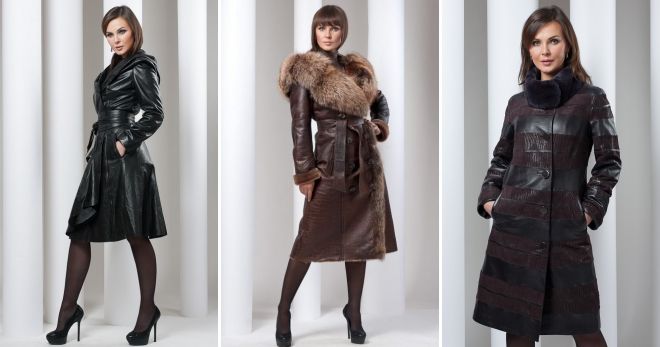 Модные кожаные пальто 2019