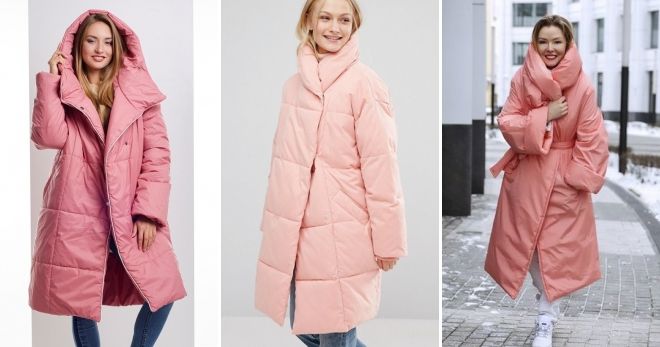 Дутые пальто 2019 розовый