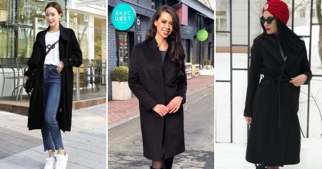 Модные цвета пальто 2019 черное