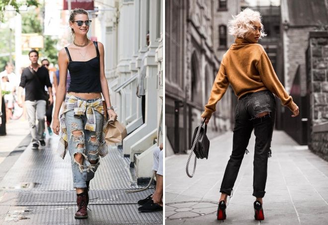 женские рваные джинсы 2020