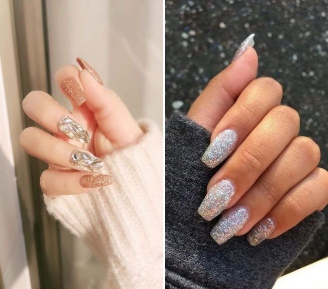 glitter nail design spring 2020