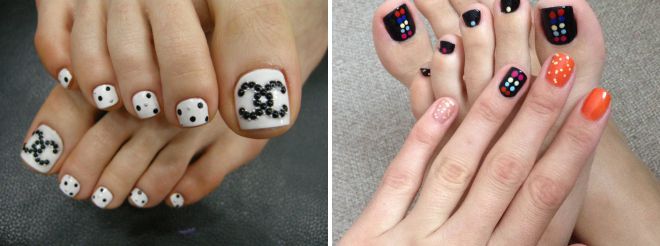 pedicure design with dots