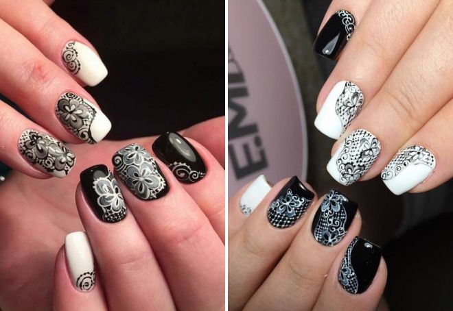 manicure lace on nails