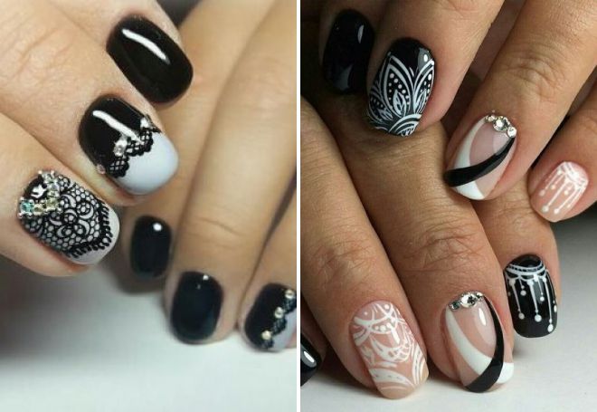 lace manicure for short nails