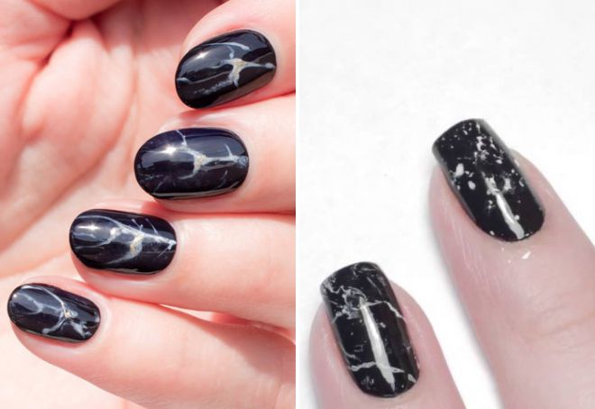 black marble manicure