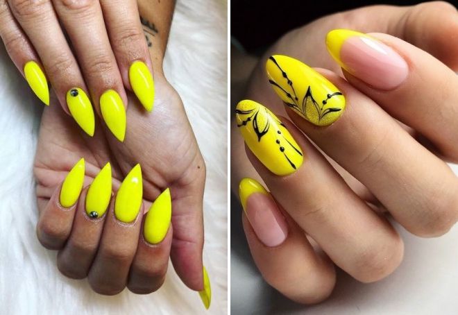 neon yellow manicure 2019