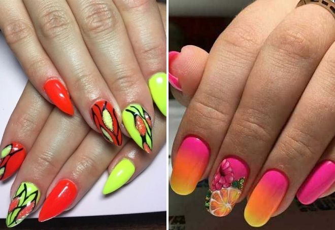 neon manicure trend 2019