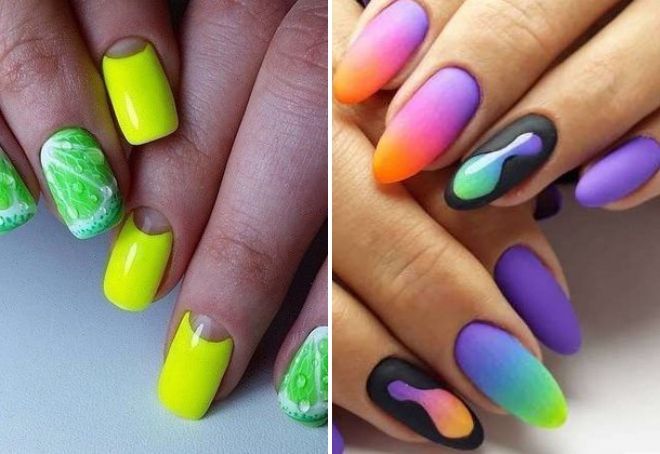 neon manicure 2019 fashion trends