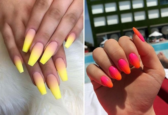 manicure in neon colors 2019
