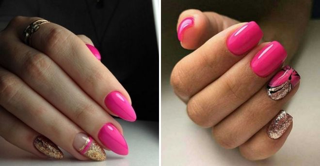 pink and gold manicure 2019