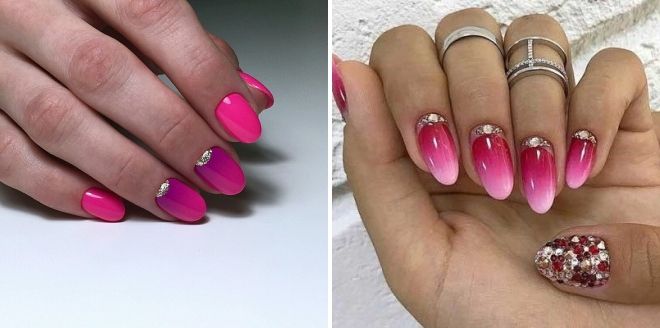 bright pink nails design 2019