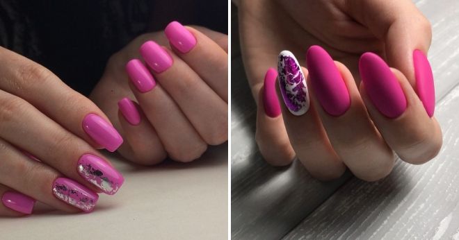 pink foil manicure 2019